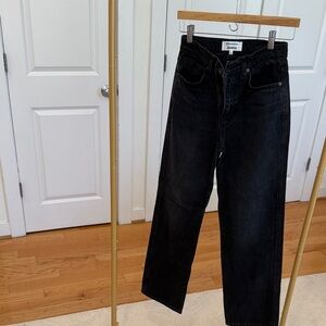 Reformation Midnight Black Straight Leg Jeans